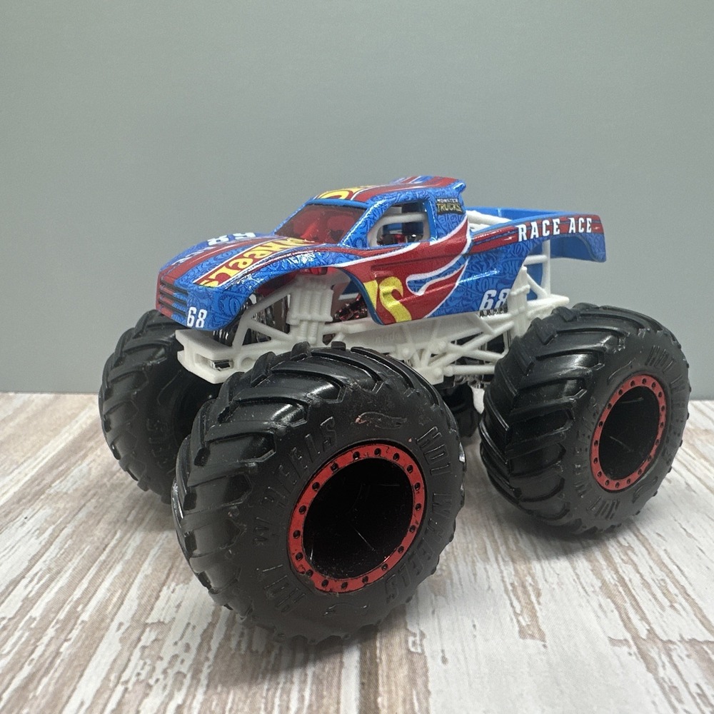Hot Wheels Race Ace #68 Monster Truck 1:64 Red White Blue Loose Toy